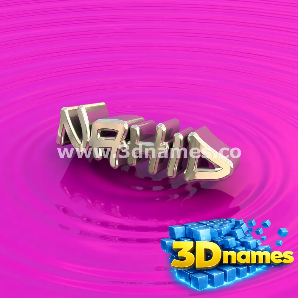 nahid in Pink Graffiti style - 3D name wallpaper