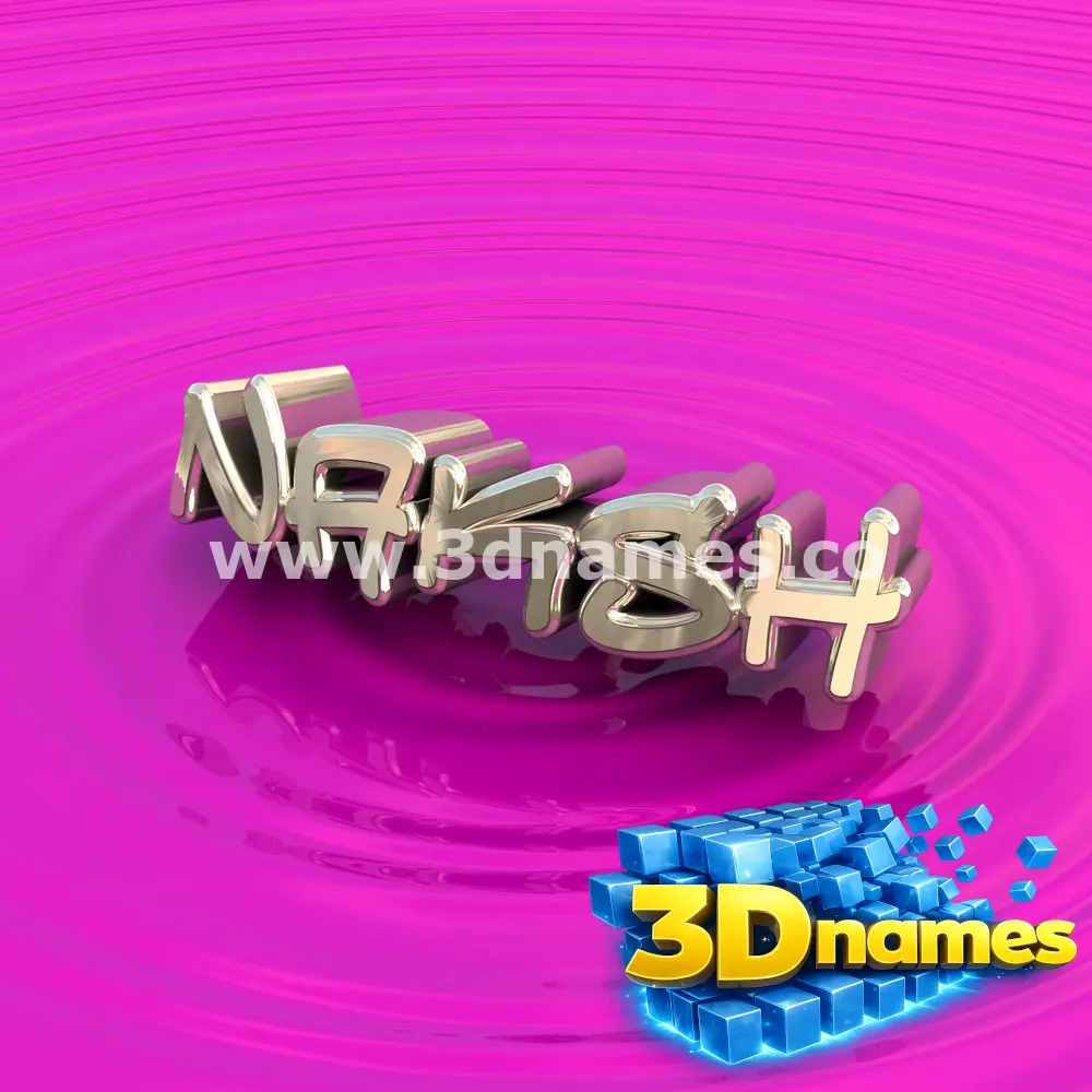 naksh in Pink Graffiti style - 3D name wallpaper