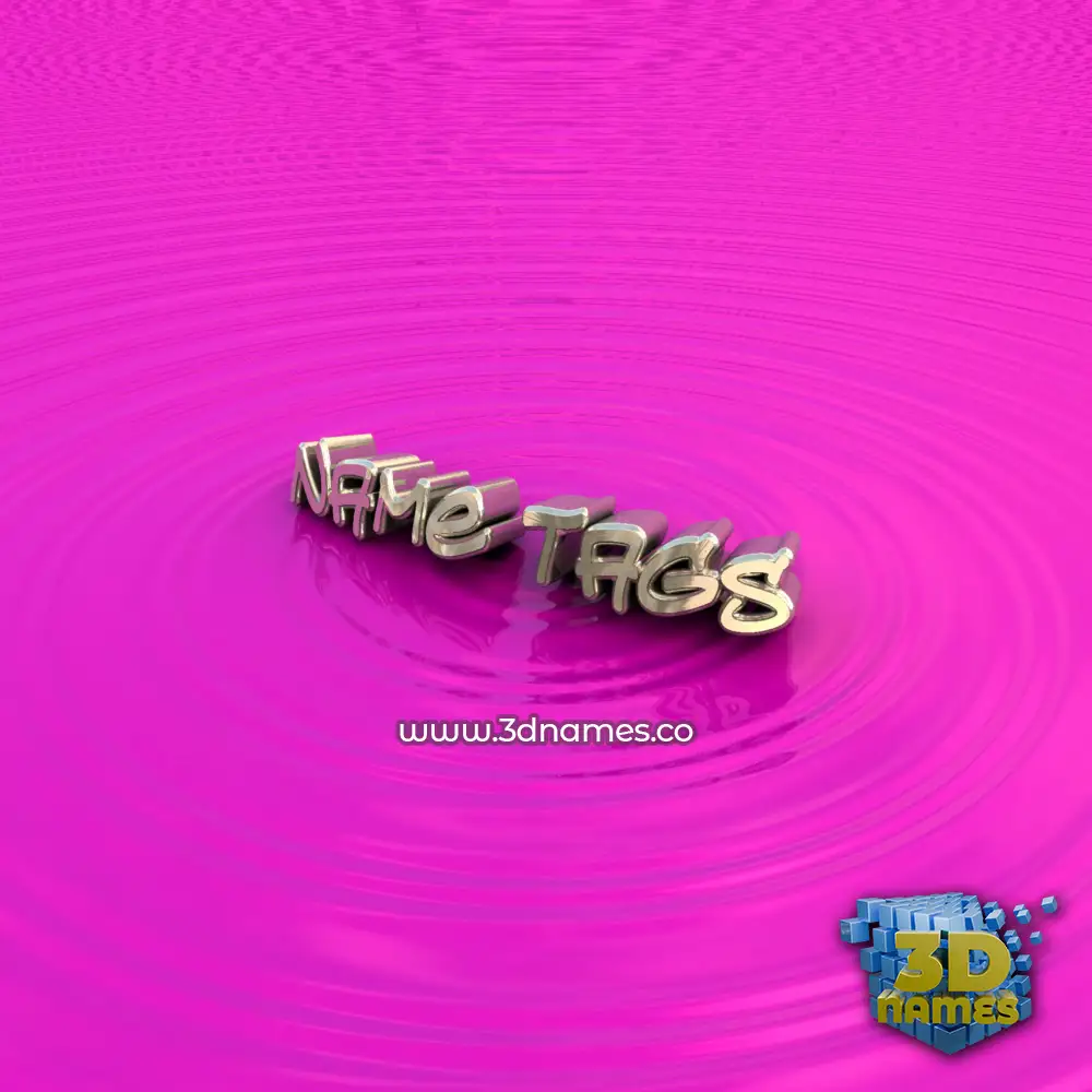 name tags in Pink Graffiti style - 3D name wallpaper