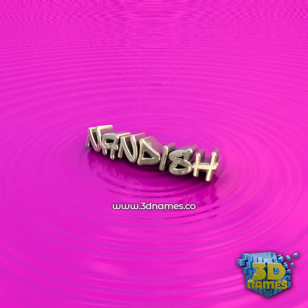nandish in Pink Graffiti style - 3D name wallpaper