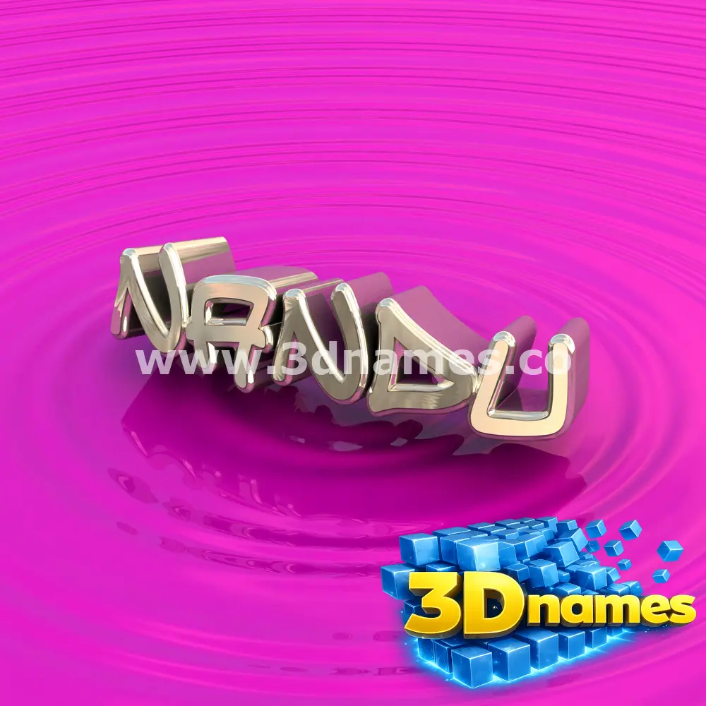 nandu in Pink Graffiti style - 3D name wallpaper