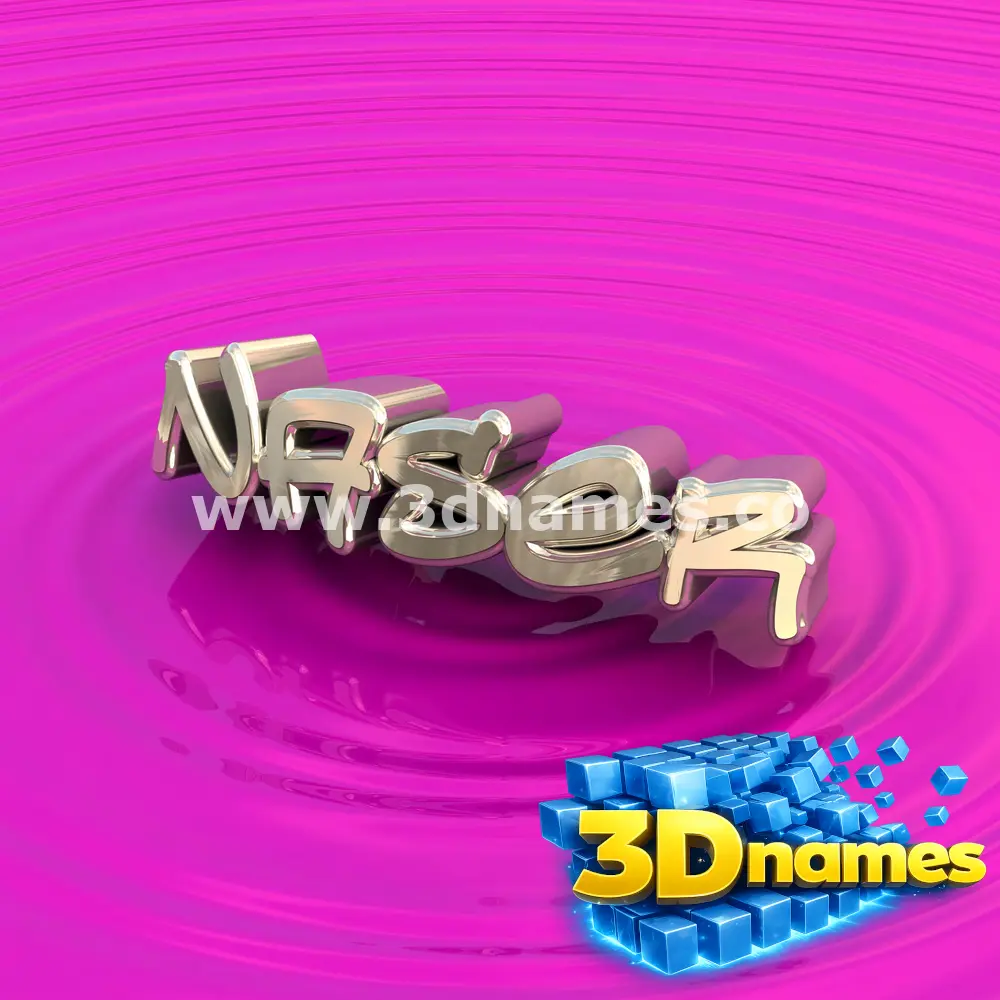 naser in Pink Graffiti style - 3D name wallpaper