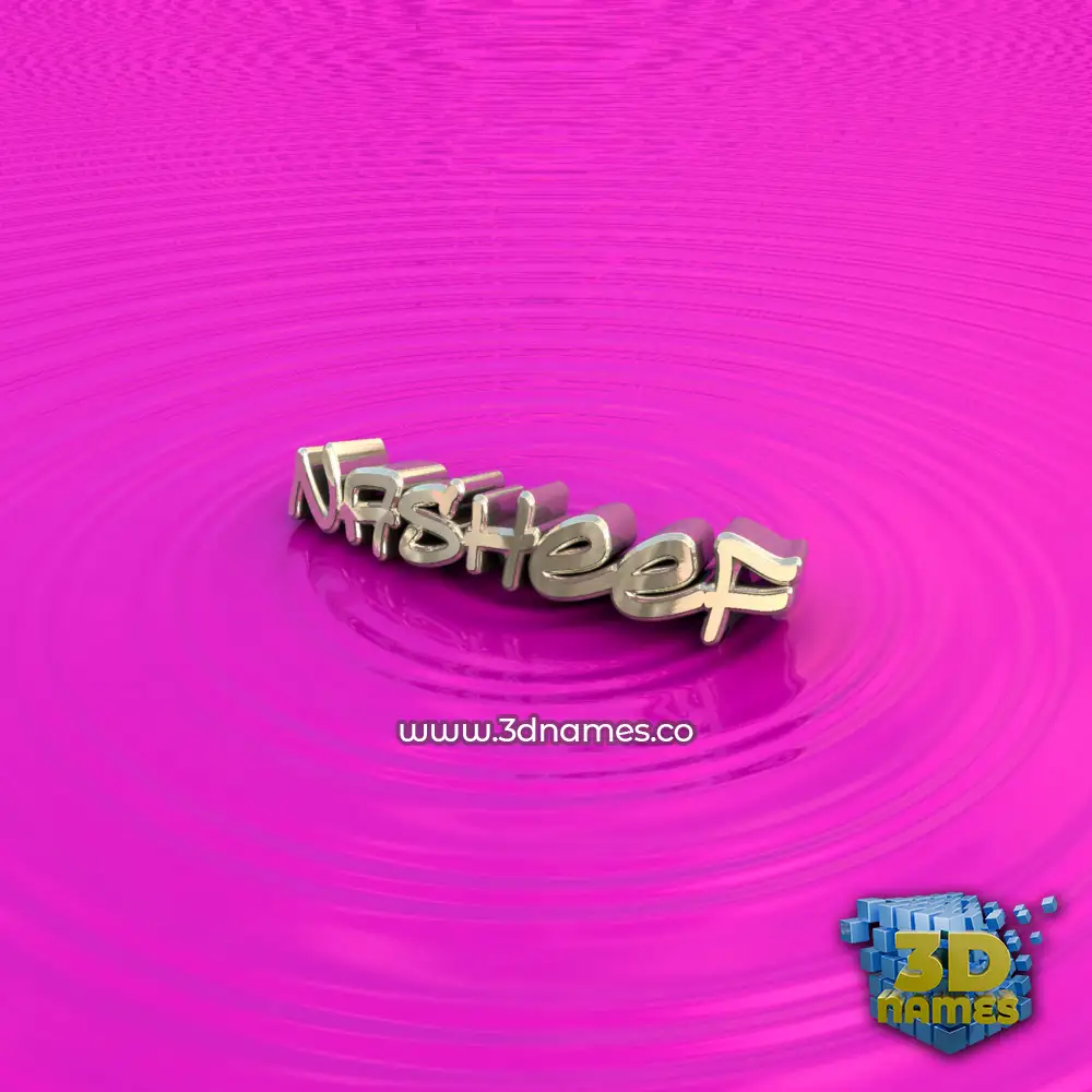 nasheef in Pink Graffiti style - 3D name wallpaper