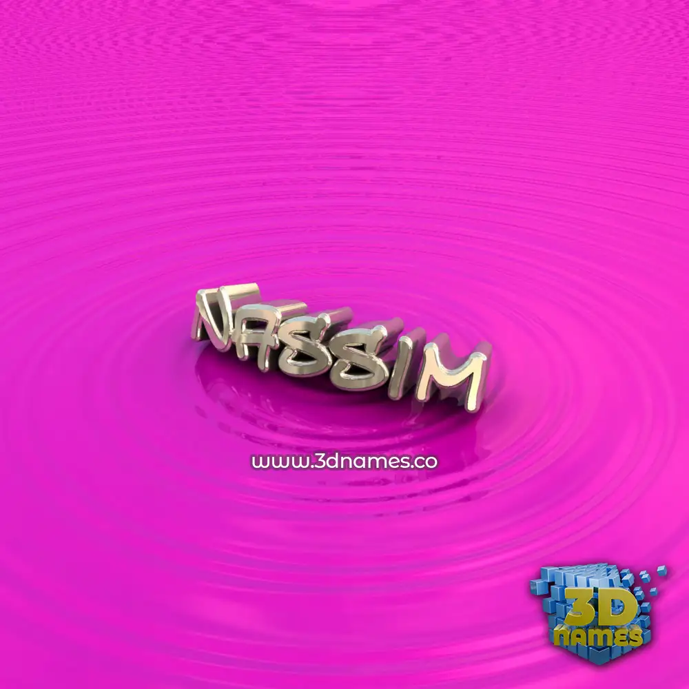 nassim in Pink Graffiti style - 3D name wallpaper