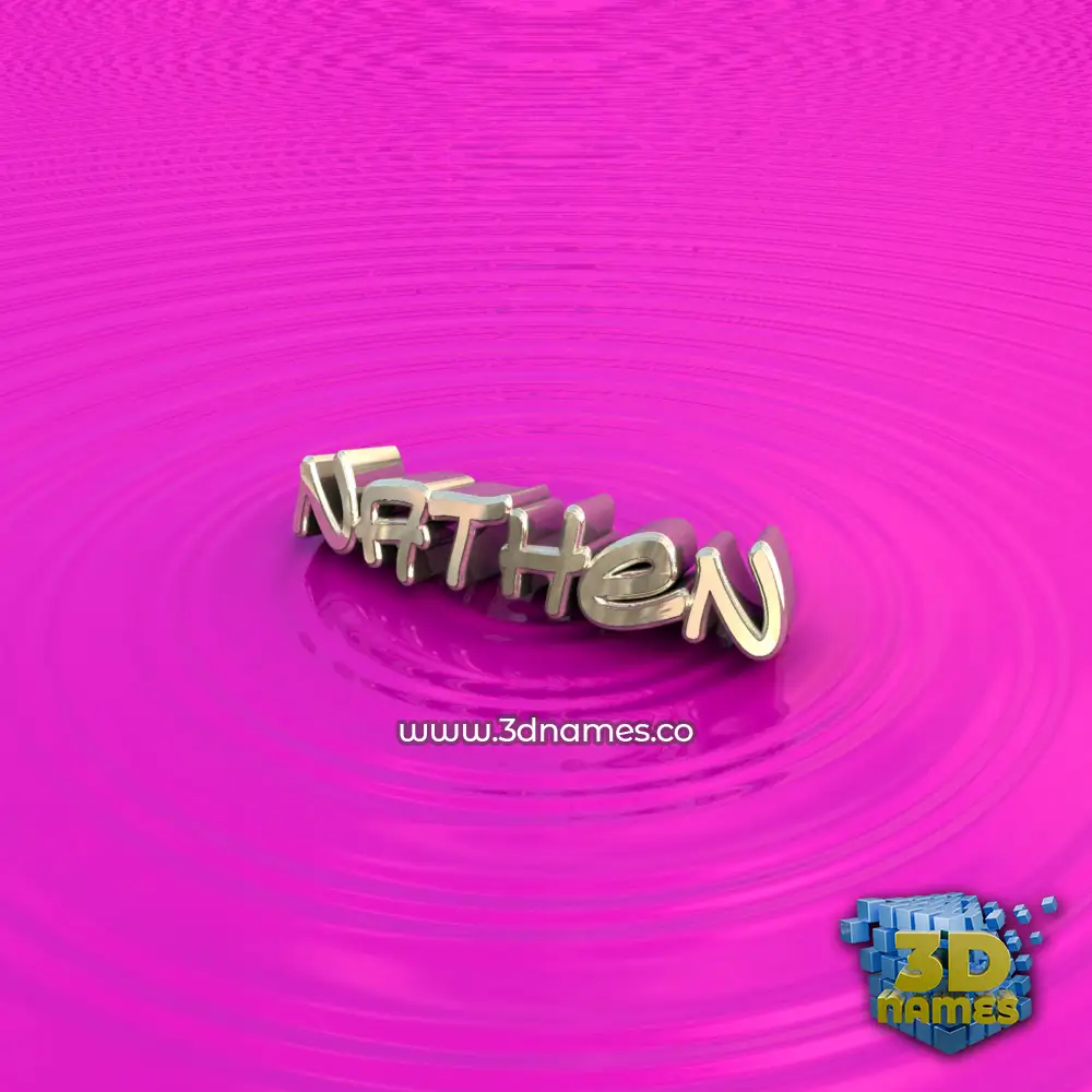 nathen in Pink Graffiti style - 3D name wallpaper