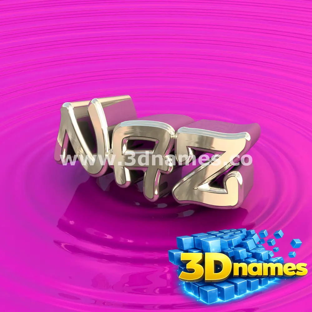 naz in Pink Graffiti style - 3D name wallpaper