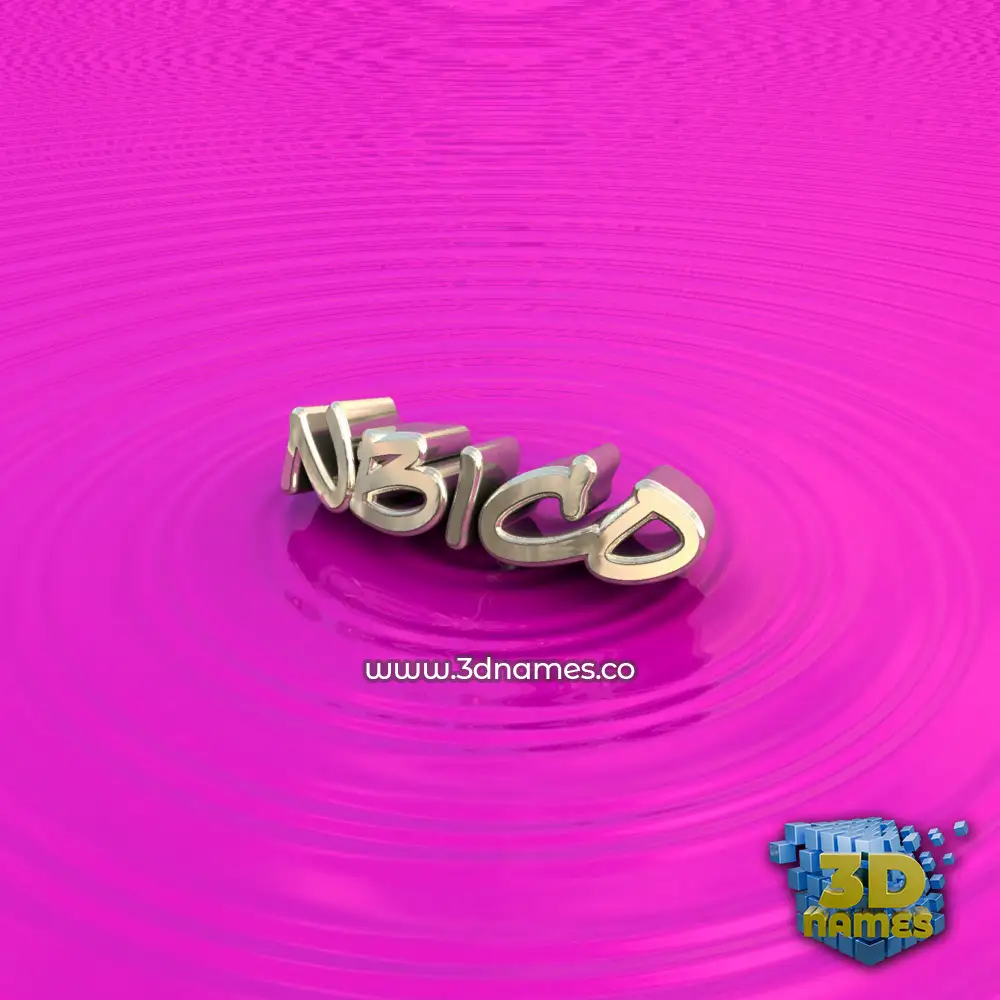 nbico in Pink Graffiti style - 3D name wallpaper