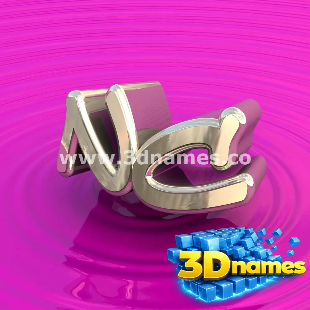 nc in Pink Graffiti style - 3D name wallpaper