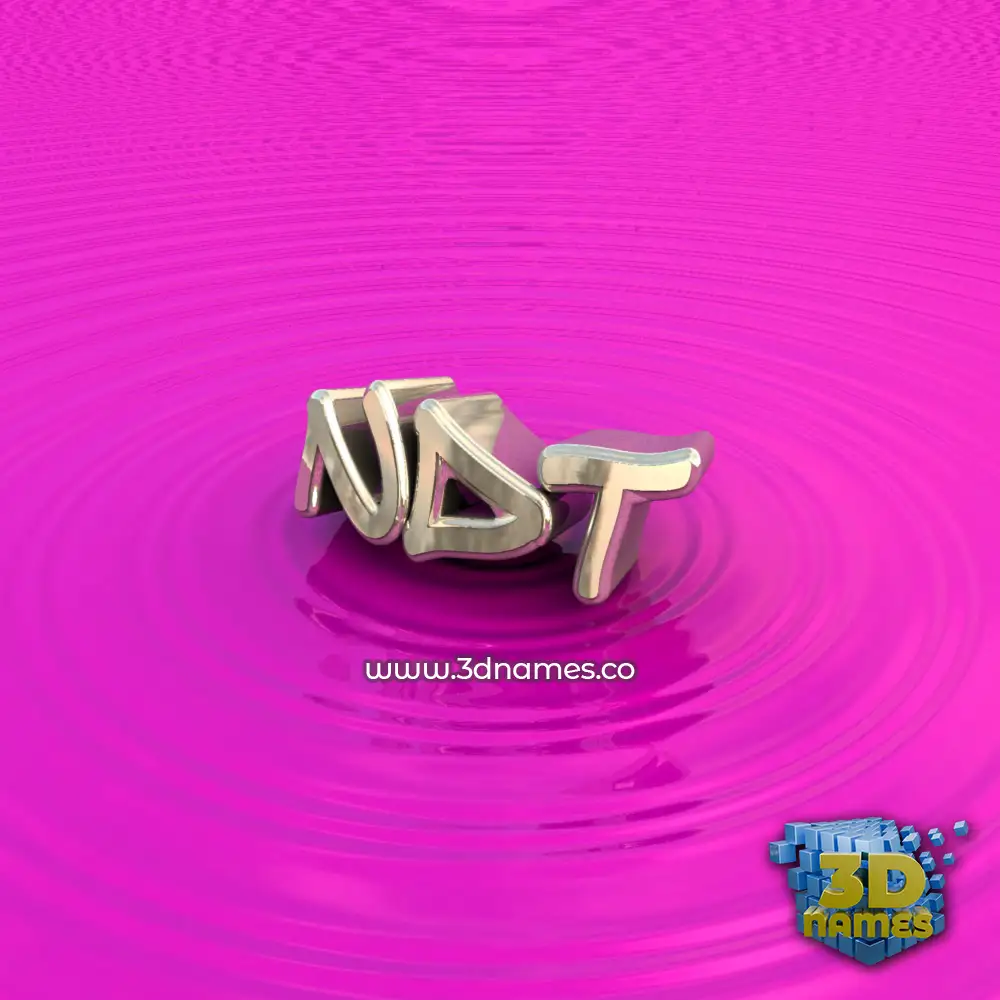 ndt in Pink Graffiti style - 3D name wallpaper