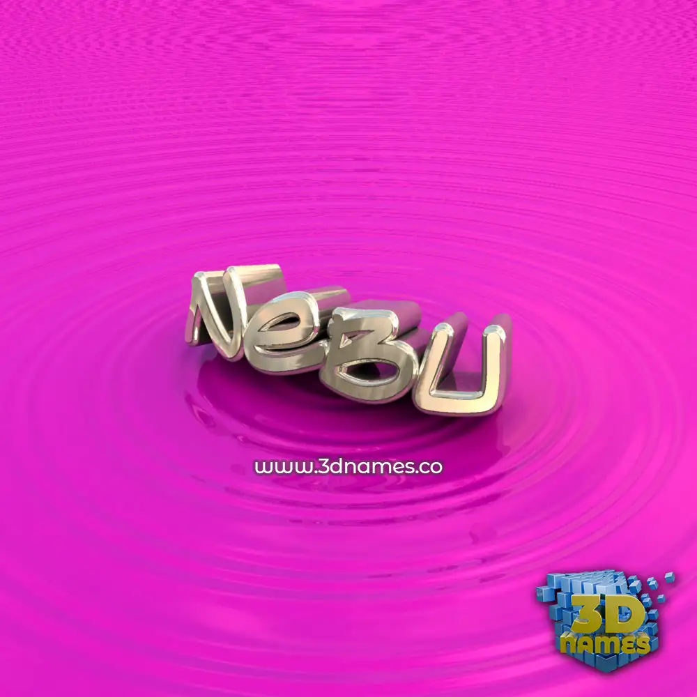 nebu in Pink Graffiti style - 3D name wallpaper