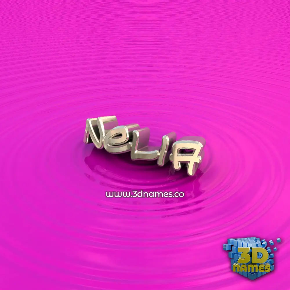 nelia in Pink Graffiti style - 3D name wallpaper