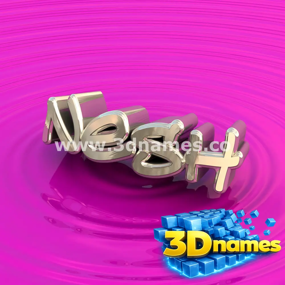 nesh in Pink Graffiti style - 3D name wallpaper