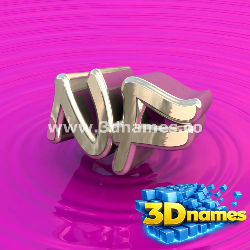 nf in Pink Graffiti style - 3D name wallpaper