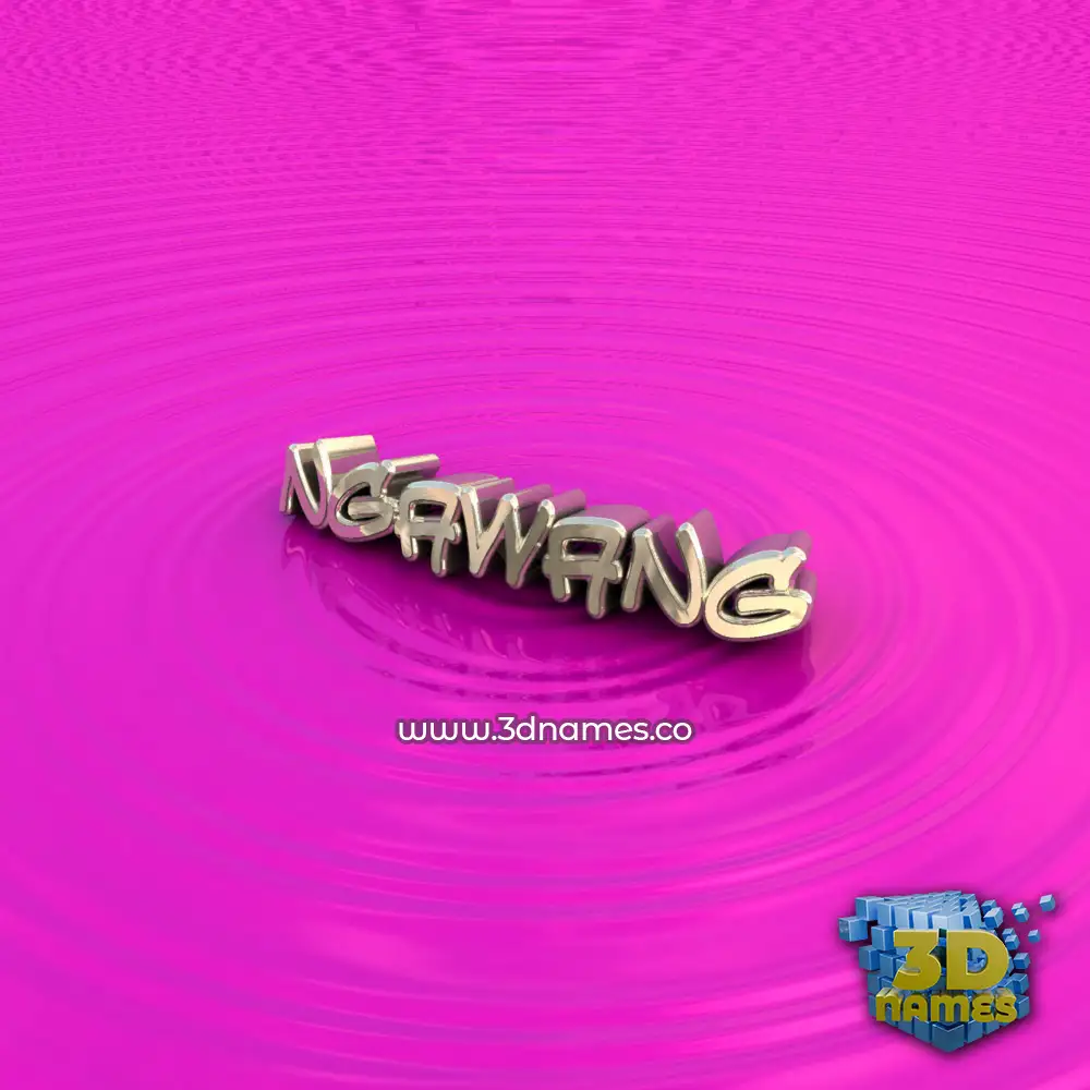 ngawang in Pink Graffiti style - 3D name wallpaper