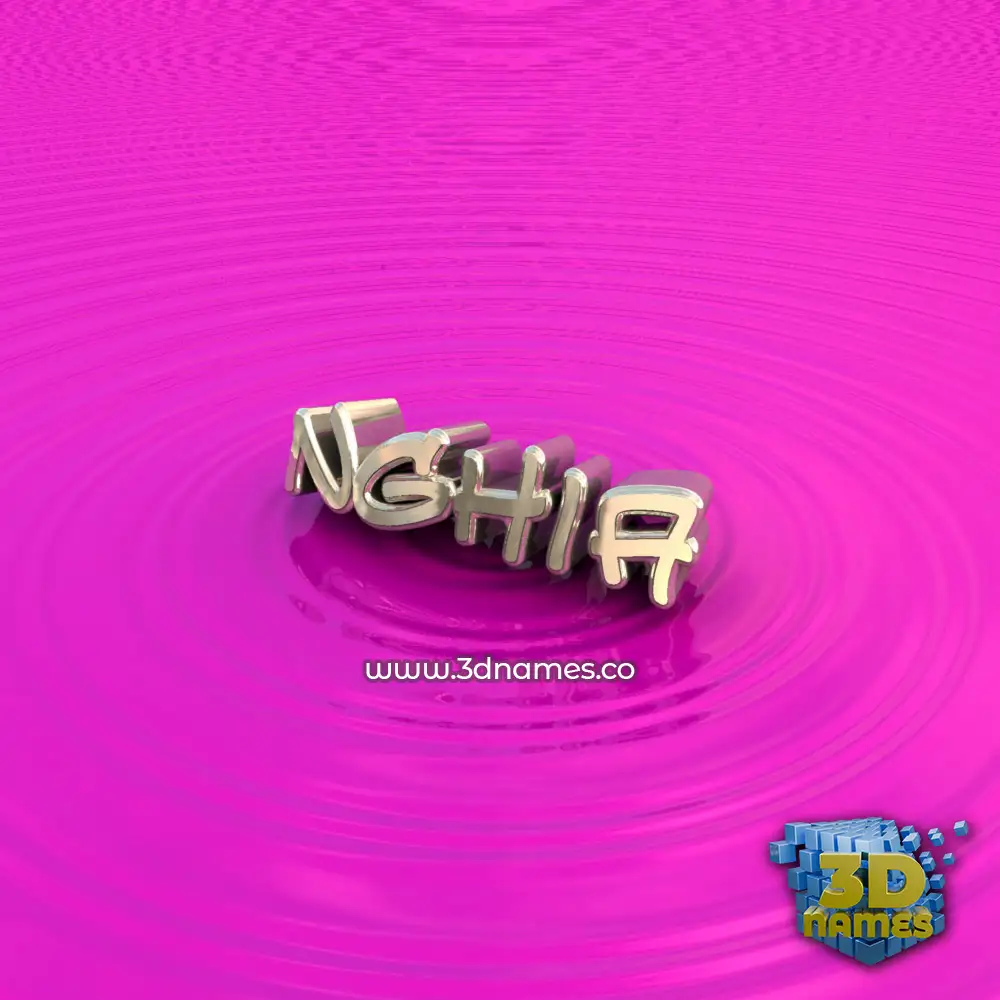 nghia in Pink Graffiti style - 3D name wallpaper