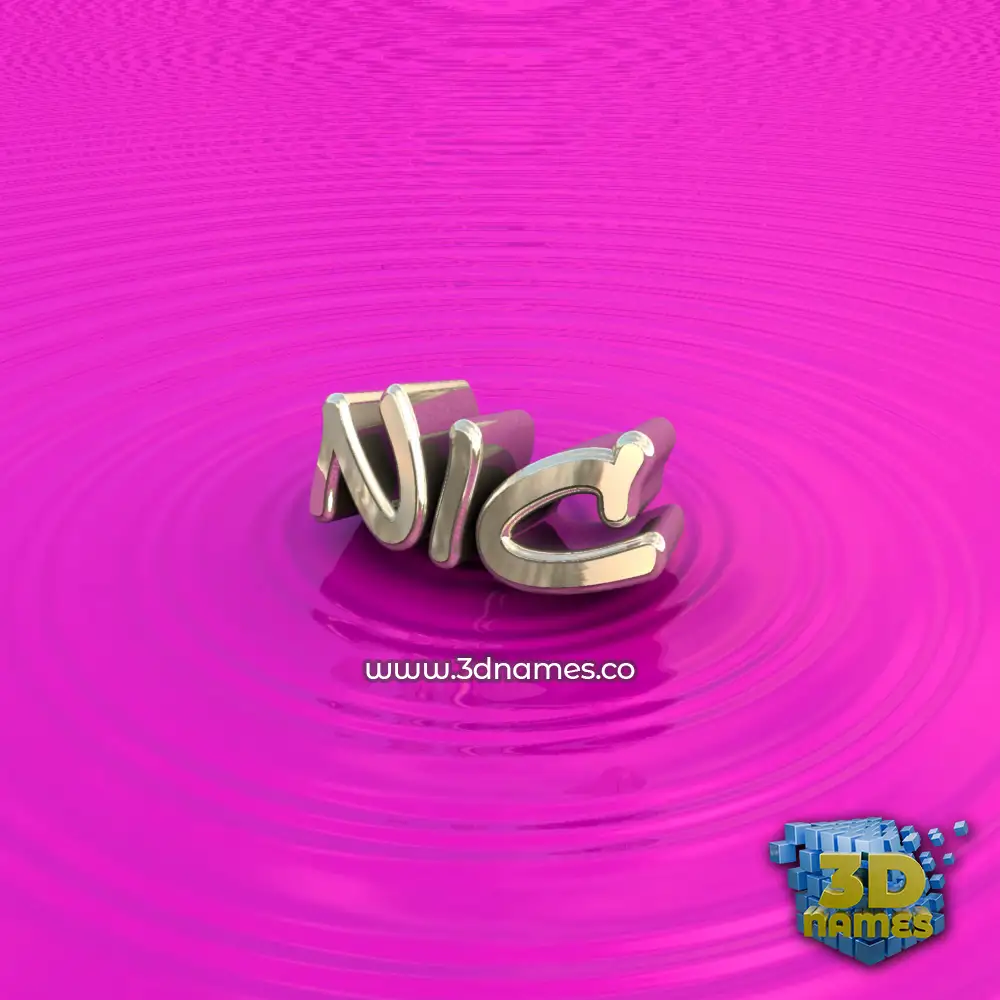 nic in Pink Graffiti style - 3D name wallpaper