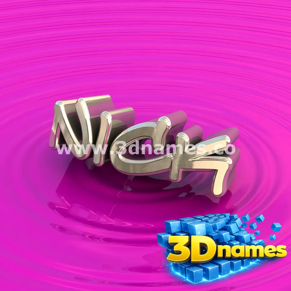 nick in Pink Graffiti style - 3D name wallpaper