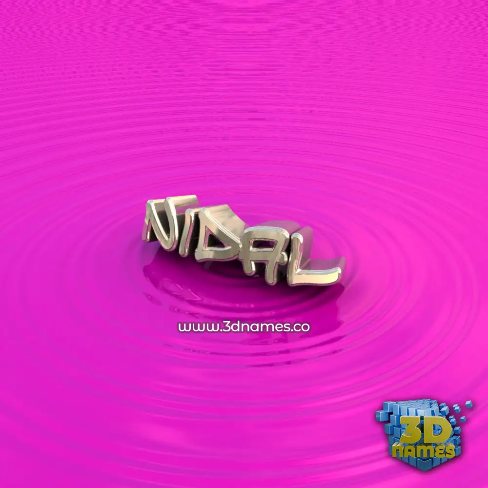 nidal in Pink Graffiti style - 3D name wallpaper