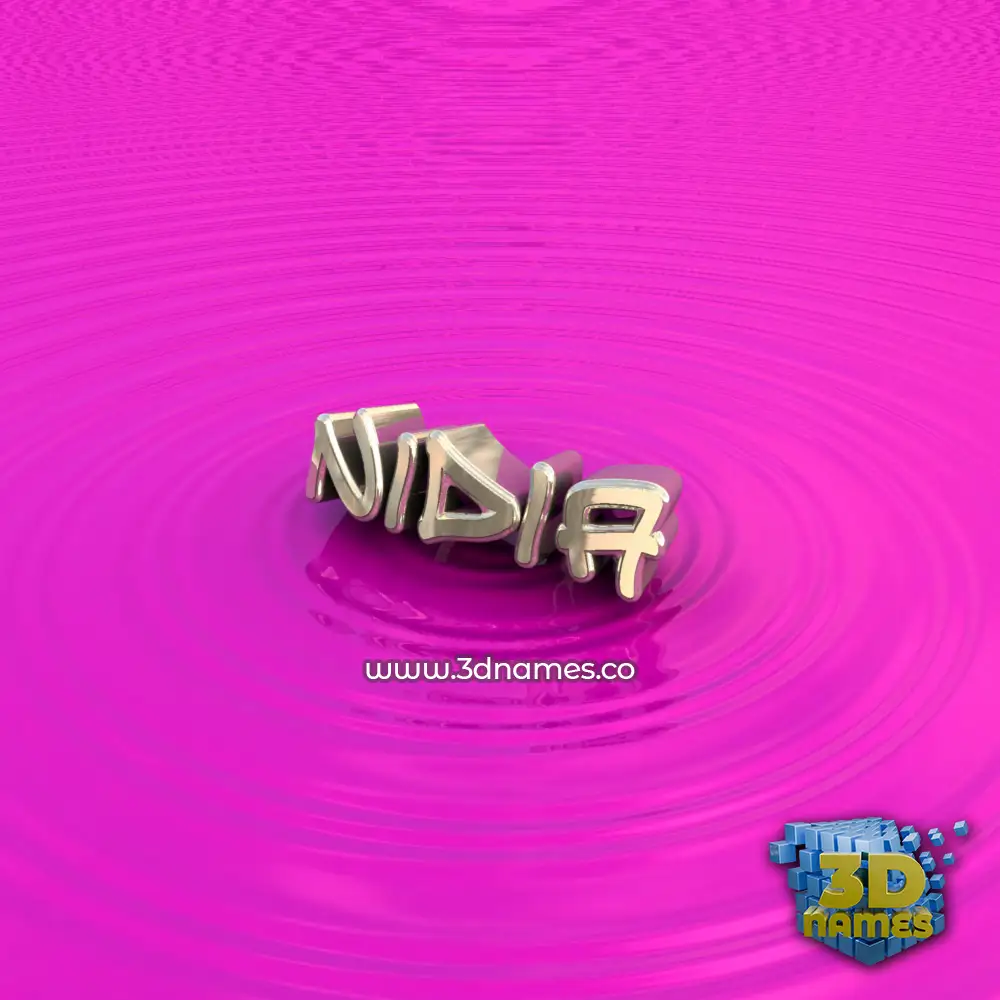 nidia in Pink Graffiti style - 3D name wallpaper