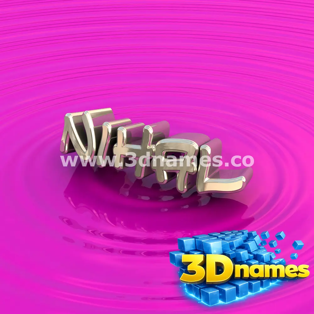 nihal in Pink Graffiti style - 3D name wallpaper
