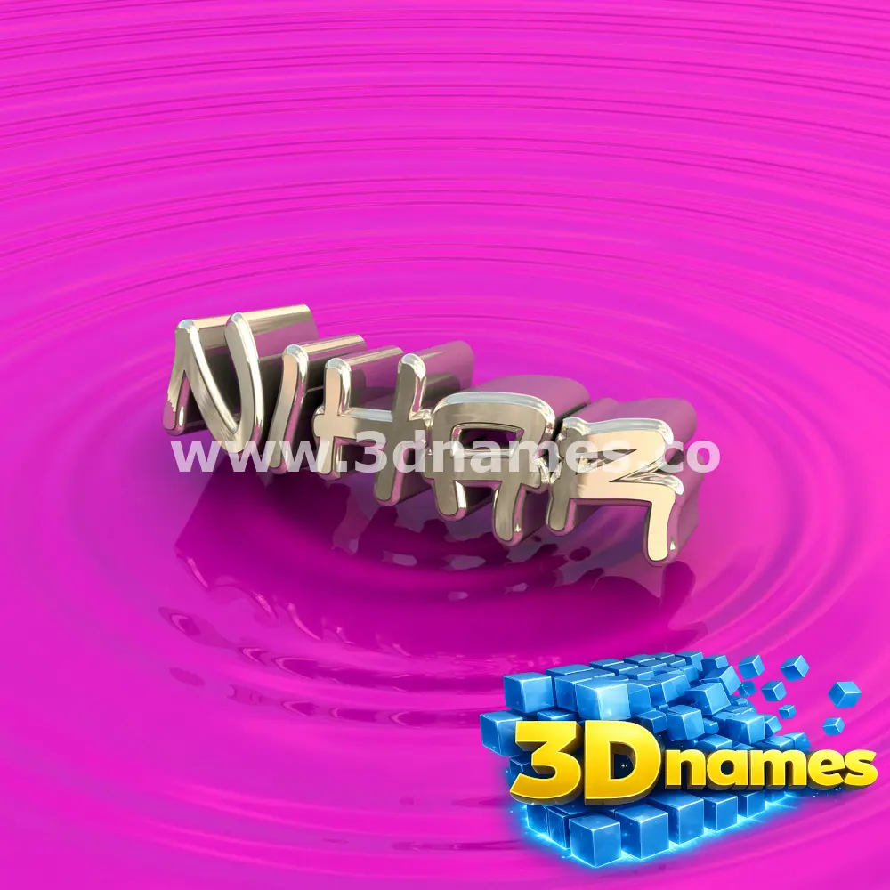 nihar in Pink Graffiti style - 3D name wallpaper