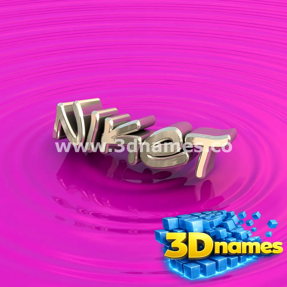 niket in Pink Graffiti style - 3D name wallpaper