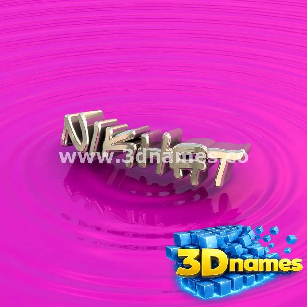 nikhat in Pink Graffiti style - 3D name wallpaper