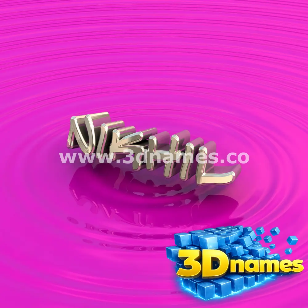 nikhil in Pink Graffiti style - 3D name wallpaper