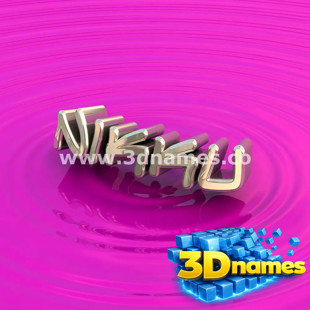 nikku in Pink Graffiti style - 3D name wallpaper