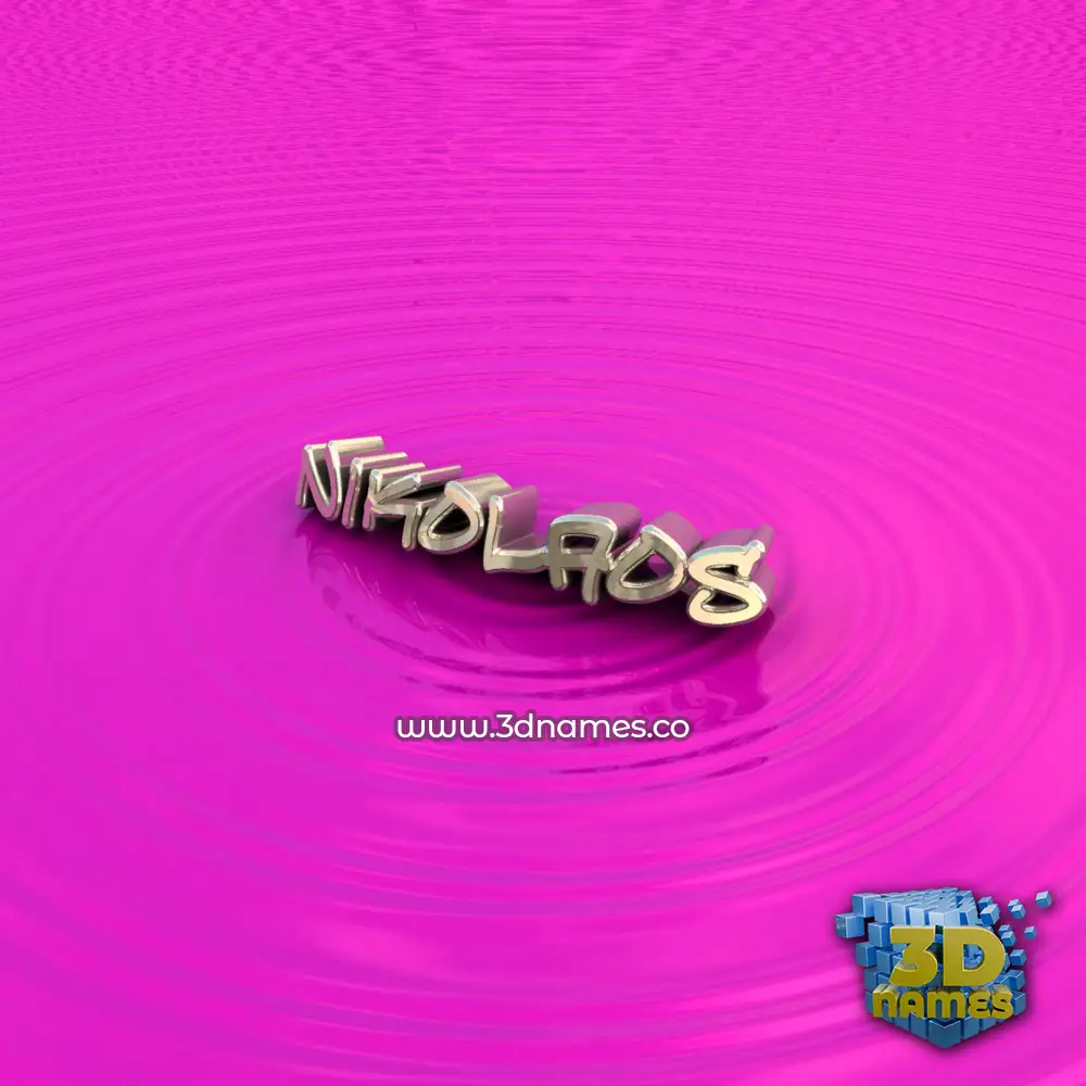 nikolaos in Pink Graffiti style - 3D name wallpaper