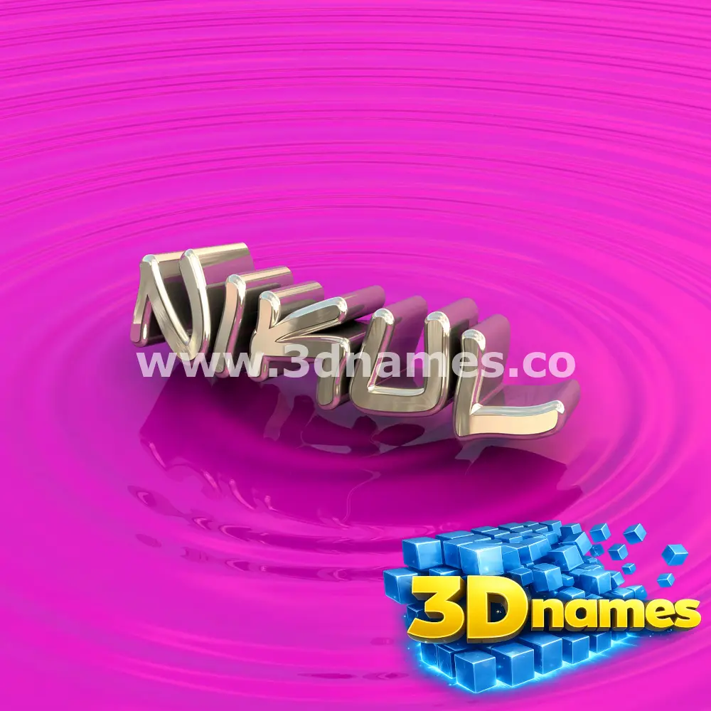 nikul in Pink Graffiti style - 3D name wallpaper