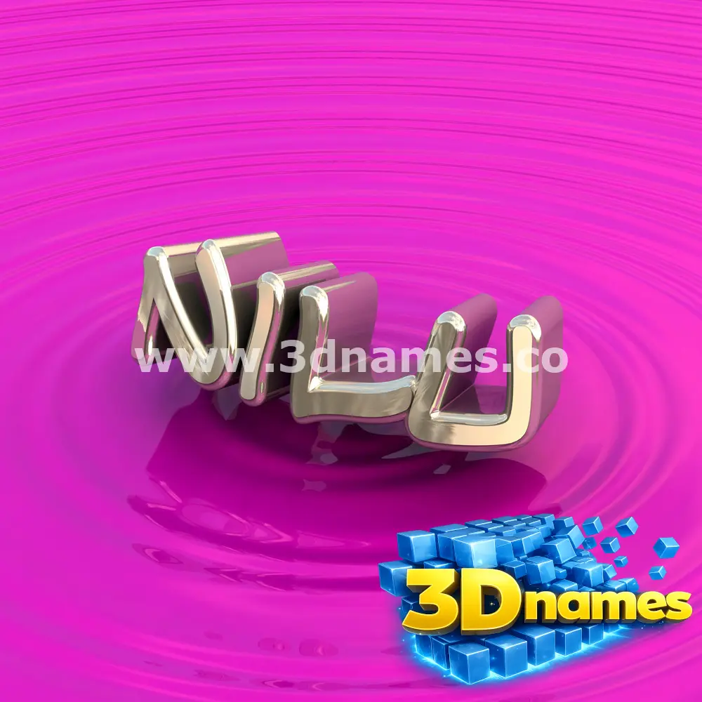 nilu in Pink Graffiti style - 3D name wallpaper