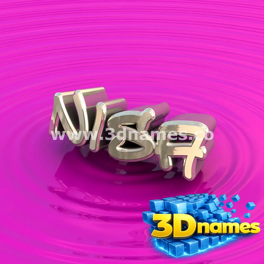 nisa in Pink Graffiti style - 3D name wallpaper