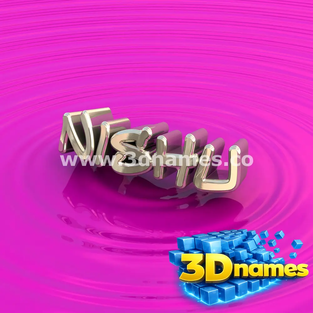 nishu in Pink Graffiti style - 3D name wallpaper