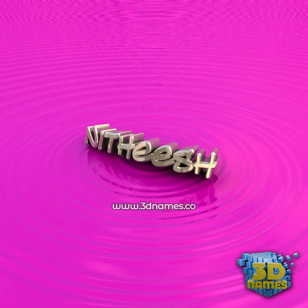 nitheesh in Pink Graffiti style - 3D name wallpaper