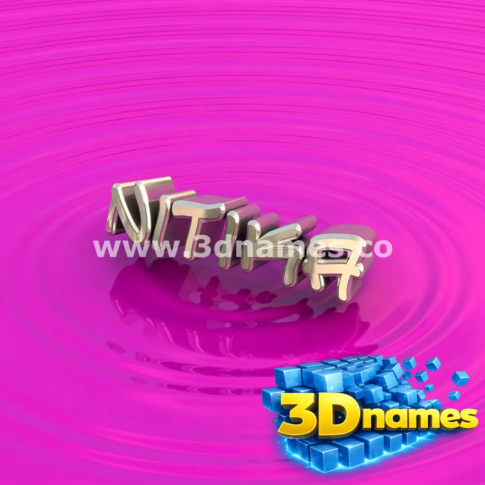 nitika in Pink Graffiti style - 3D name wallpaper