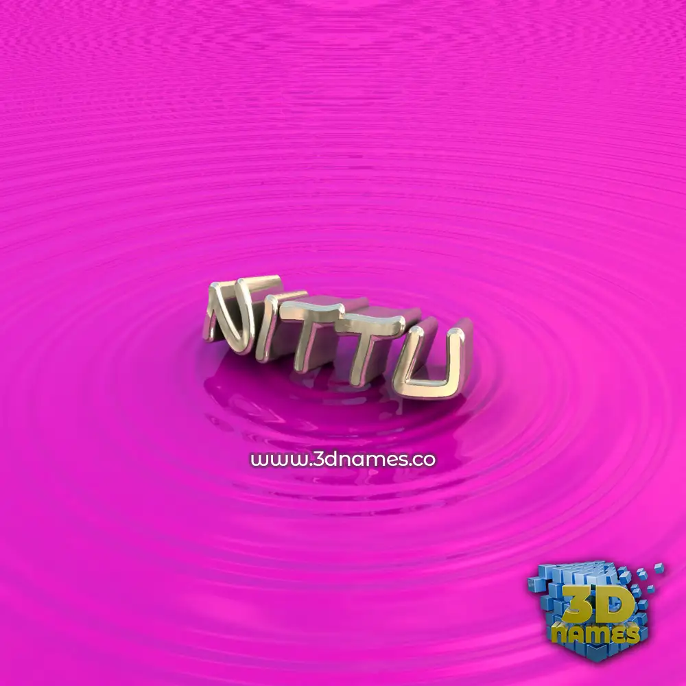 nittu in Pink Graffiti style - 3D name wallpaper