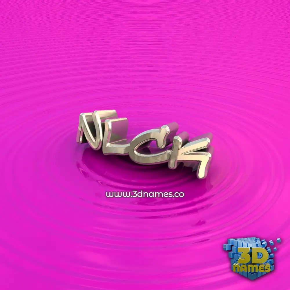 nlck in Pink Graffiti style - 3D name wallpaper