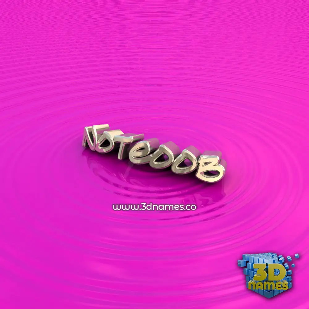 noteoob in Pink Graffiti style - 3D name wallpaper
