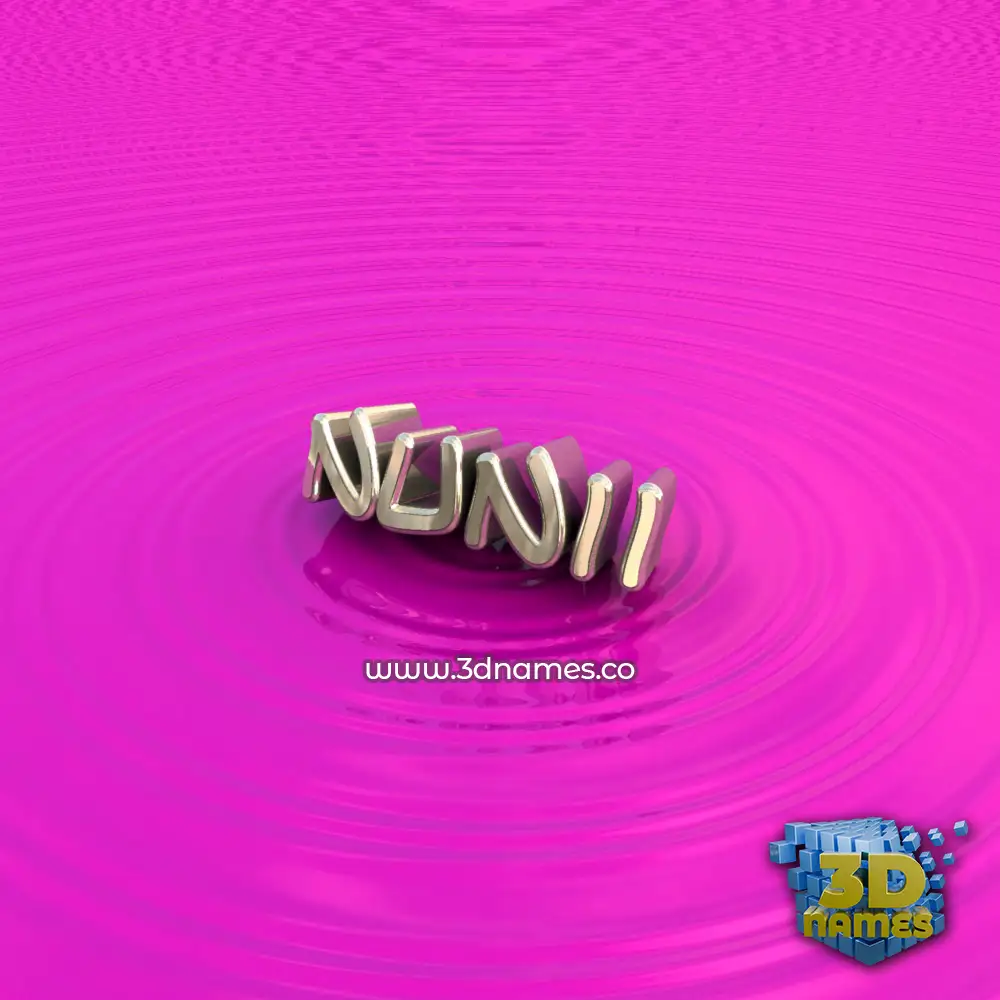 nunii in Pink Graffiti style - 3D name wallpaper
