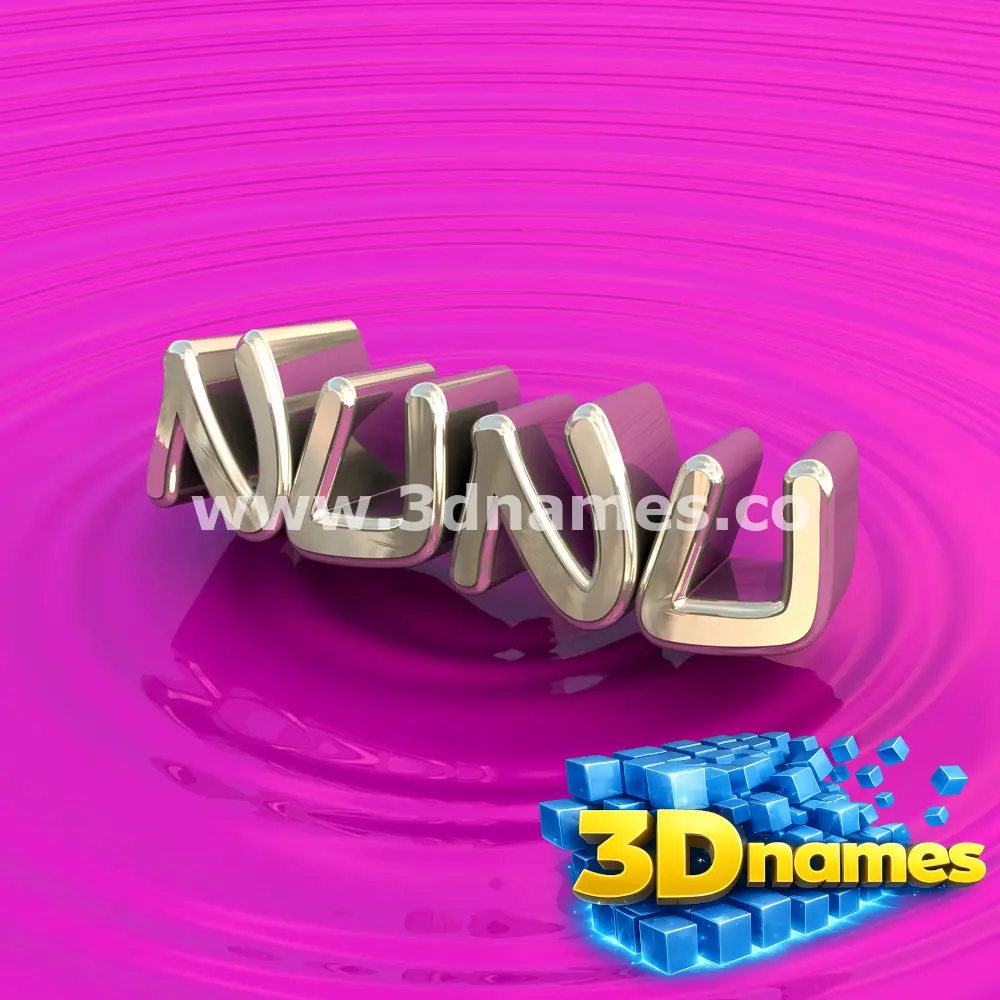 nunu in Pink Graffiti style - 3D name wallpaper
