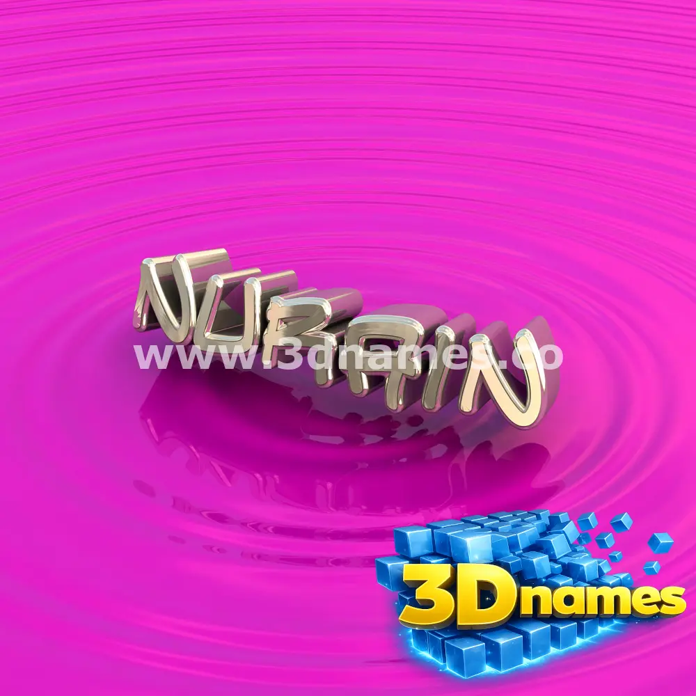 nurain in Pink Graffiti style - 3D name wallpaper