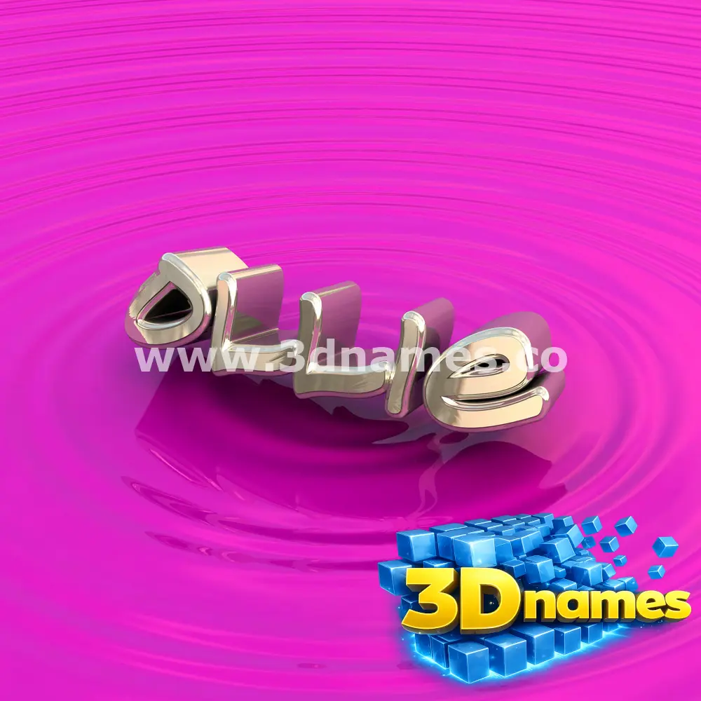 ollie in Pink Graffiti style - 3D name wallpaper