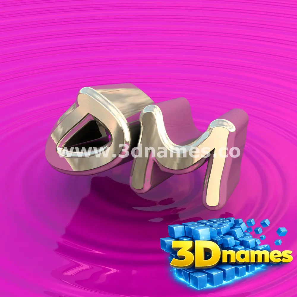 om in Pink Graffiti style - 3D name wallpaper