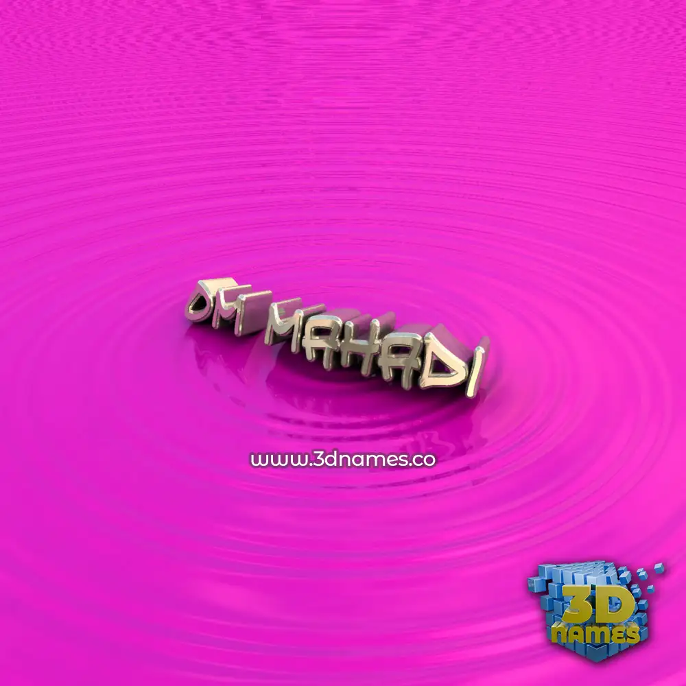 om mahadi in Pink Graffiti style - 3D name wallpaper