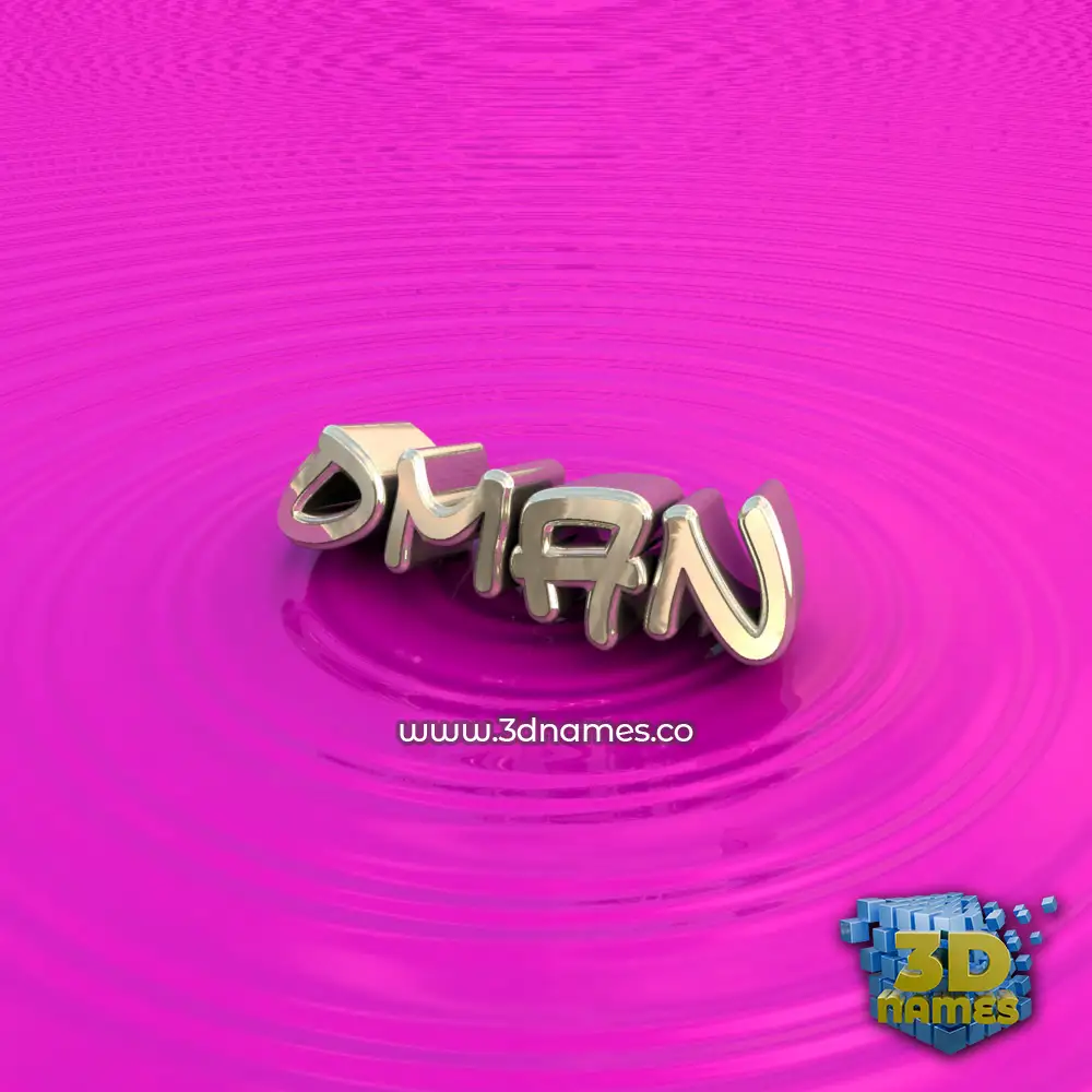 oman in Pink Graffiti style - 3D name wallpaper