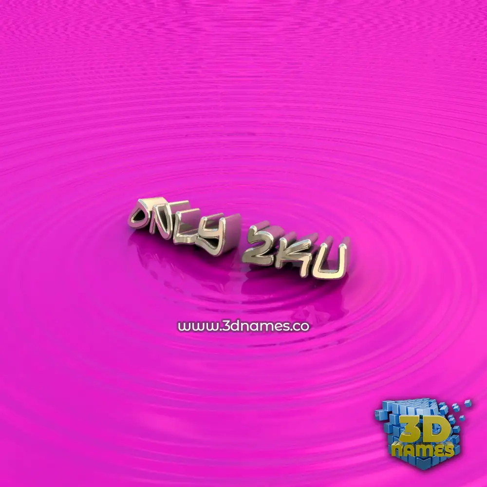 only 2ku in Pink Graffiti style - 3D name wallpaper