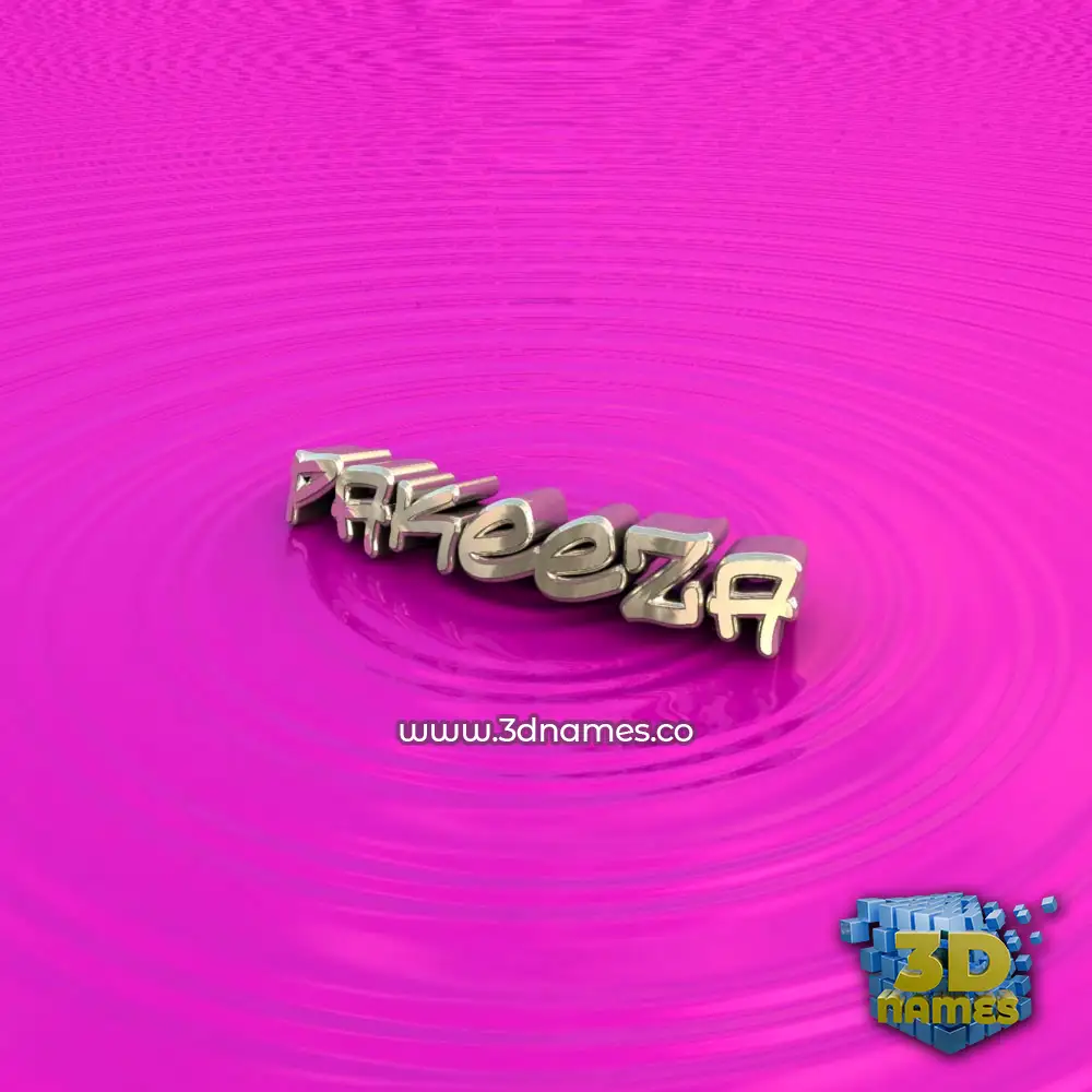 pakeeza in Pink Graffiti style - 3D name wallpaper