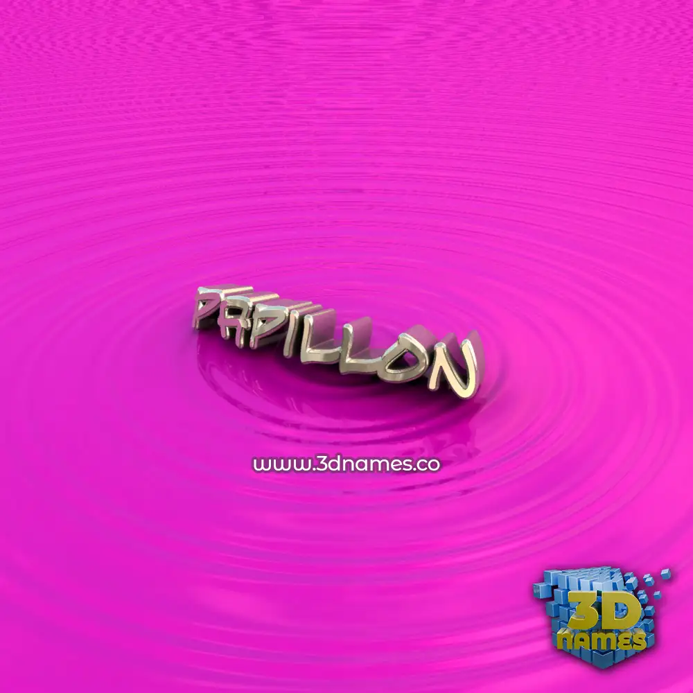 papillon in Pink Graffiti style - 3D name wallpaper