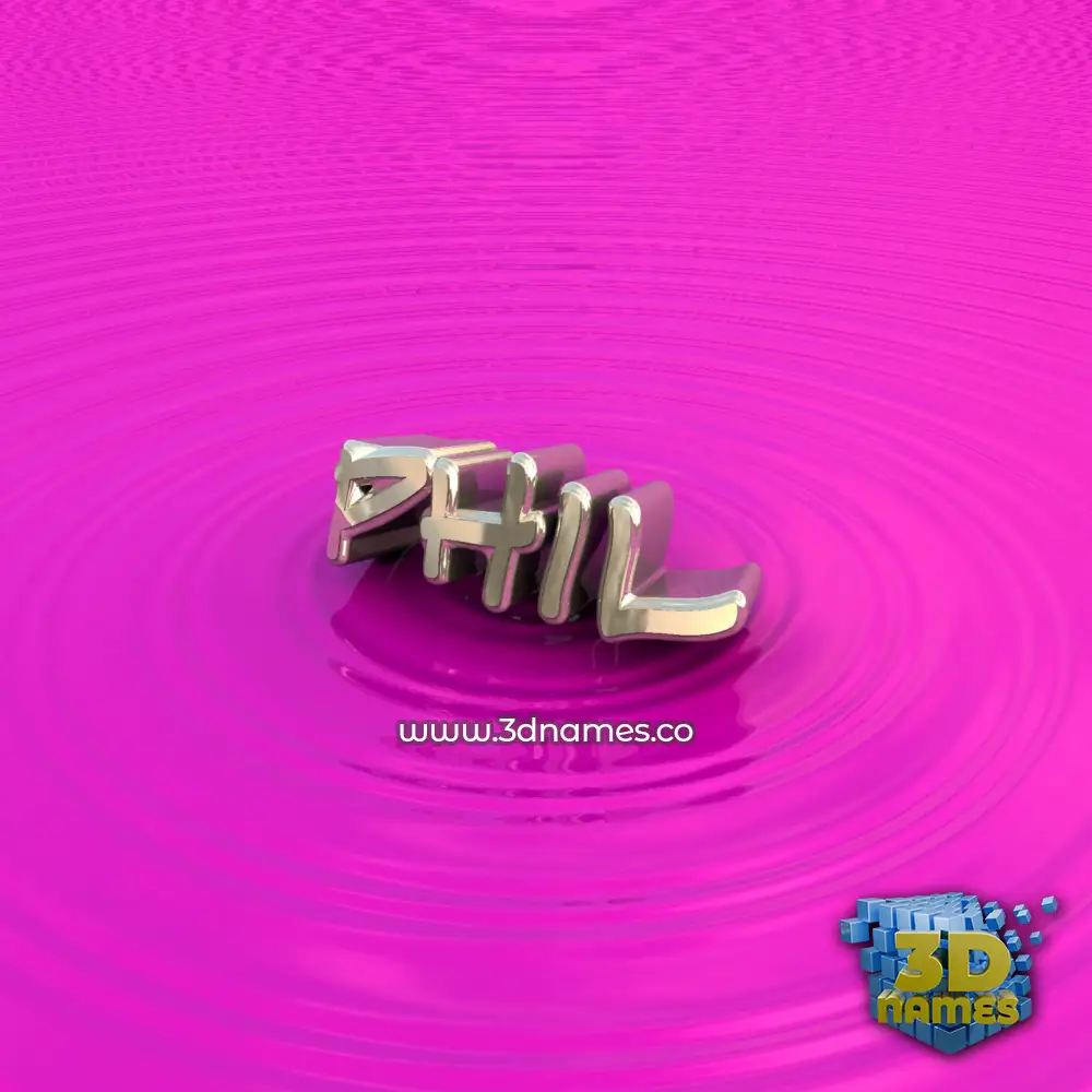 phil in Pink Graffiti style - 3D name wallpaper